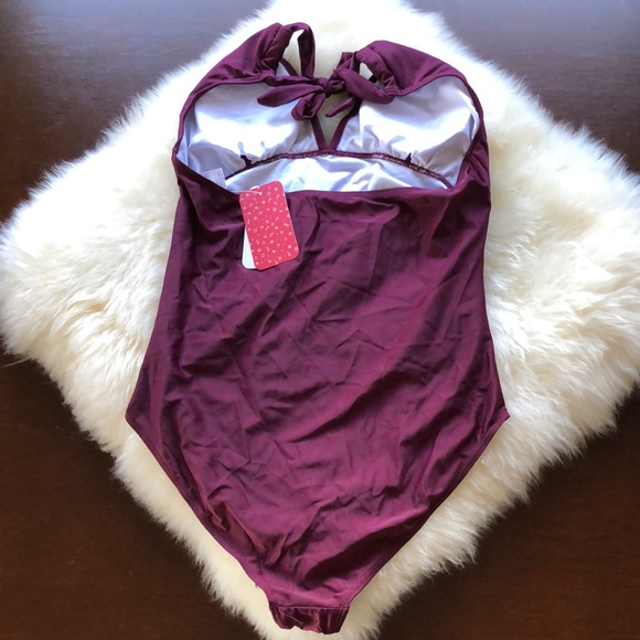 NWT Maternity Maroon wine one piece swim suit! - Picture 6 of 6
